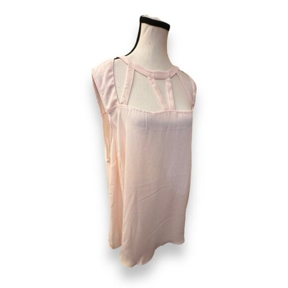 🆕 NWT Women’s torrid 2 Pearl Blush Pink Georgette Cage Front Tank 18 20 2XL XXL - Picture 10 of 13